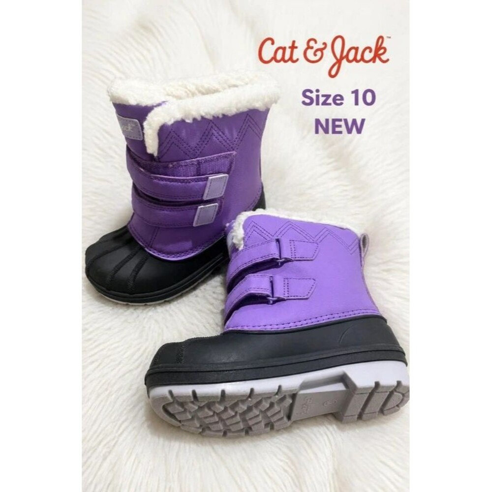 Cat & Jack Purple Winter Snow Boots Size 10 New